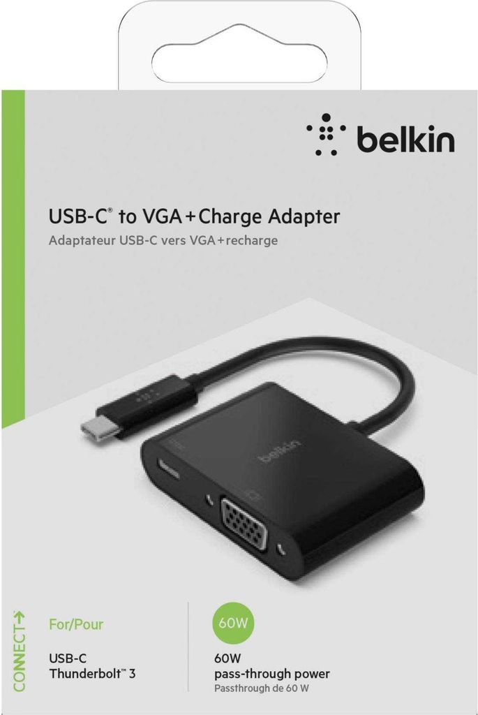 Belkin USB-C auf VGA-Adapter, 60W PD, schwarz