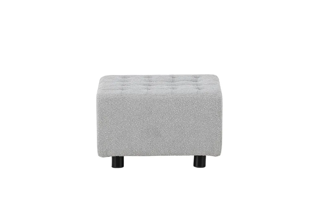 Pouf Bowie Poggiapiedi Grigio Chiaro e Nero | Arredo Soggiorno Chic
