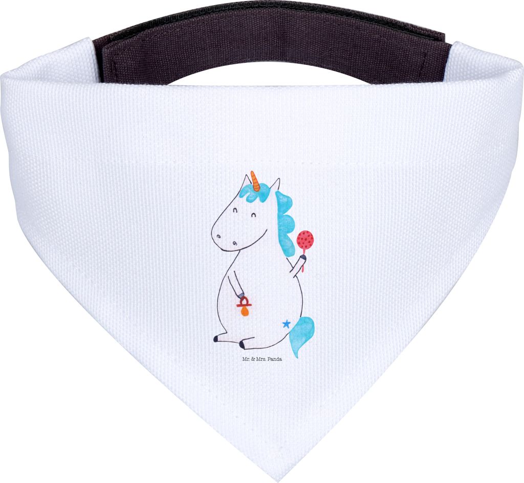 Mr. & Mrs. Panda Hundehalstuch Einhorn Baby - Weiß - Geschenk, Geburtstag, Hundeschal, Tuch, Hunde Halstuch, Eltern, Schal Für, Geburt, Schnuller...