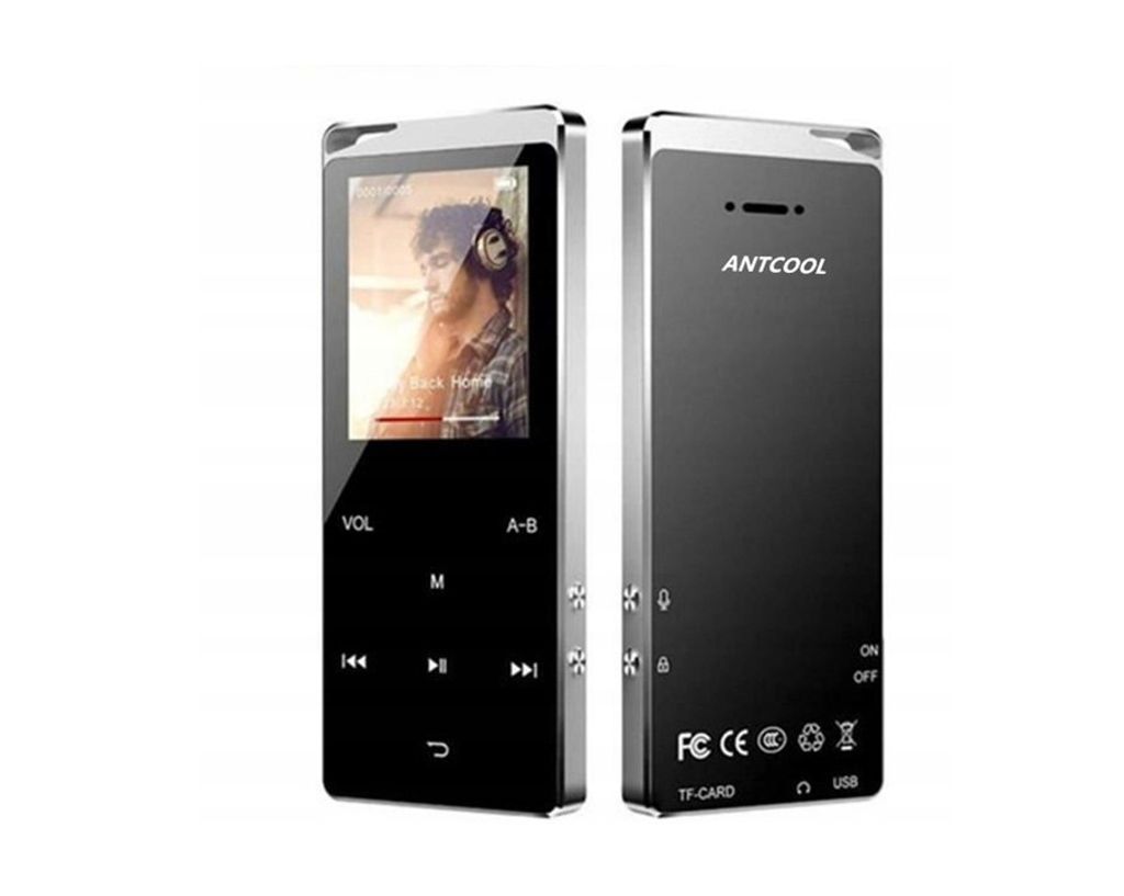 MP3 Player, Bluetooth 16GB Digital Musik Player 1.8" TFT Bildschirm Audio Player mit Kopfhörer, UKW Radio, Schrittzähler