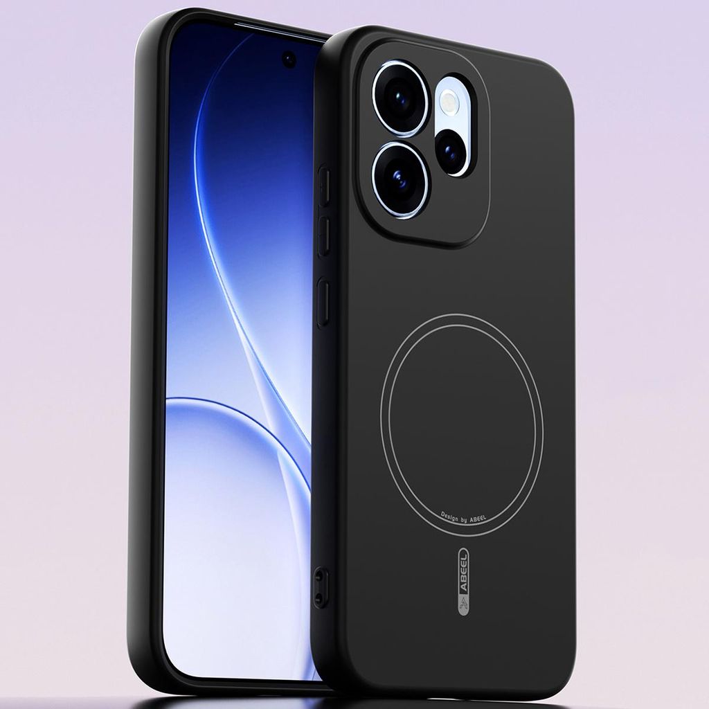 Magnetische Handyhülle für Oppo Reno15 Pro, MagSafe kompatible, Flüssig Silikon Stoßfest Kratzfest Hülle Schwarz