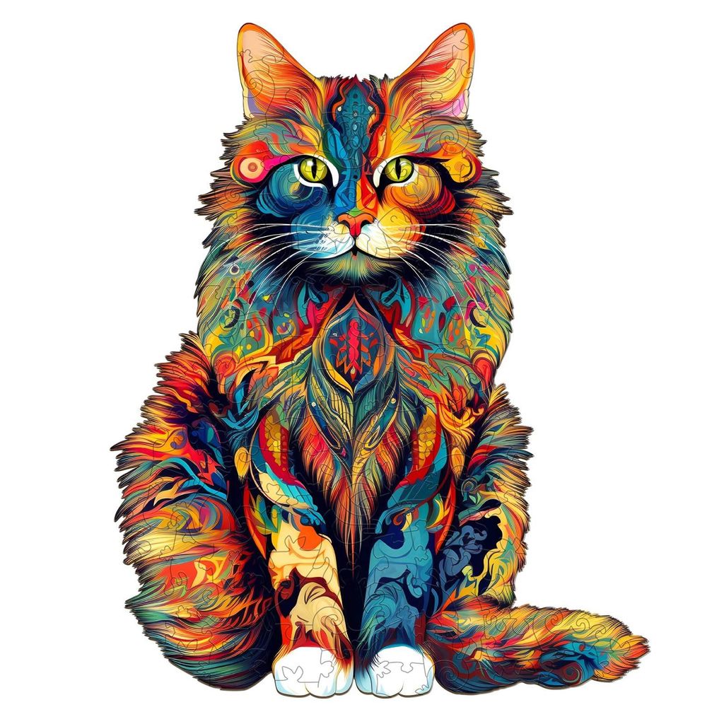 Minicee Holzpuzzle Katze 450 Teile – Tier Puzzle für Erwachsene