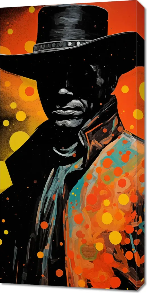 Tableau Cowboy du Cosmos Image 50 x 100 cm Décoration Murale Verticale