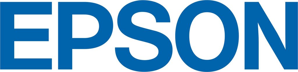 The image shows the brand logo 'EPSON' in large blue letters on a white background.