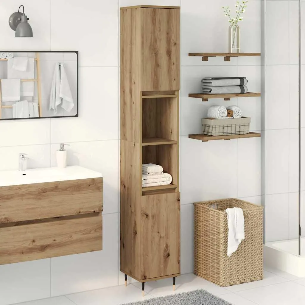 Mobile Bagno Colonna Artisan Oak 30x30x190 cm | Salvaspazio vidaXL
