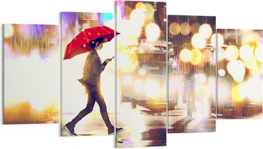 Bild auf Leinwand - Leinwandbild - Stadt Straße Nacht - Produktbild 