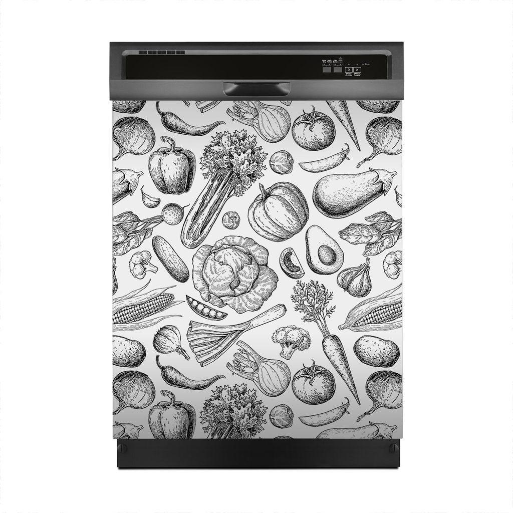 Magnete Dekorative 60x70 cm Küche Magnetmatte Spülmaschine - Gemüse Vegetarisch