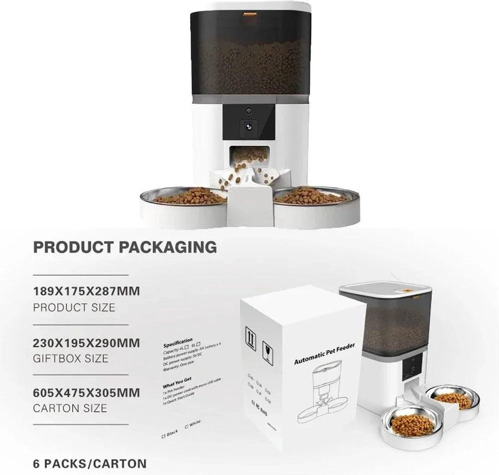 Automatický krmítko - Krmítko s kamerou - Pro psy a kočky - Obrázek produktu 