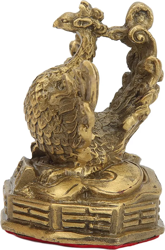 Figurine Décorative Phoenix en Bronze Brillant pour Salon et Bureau
