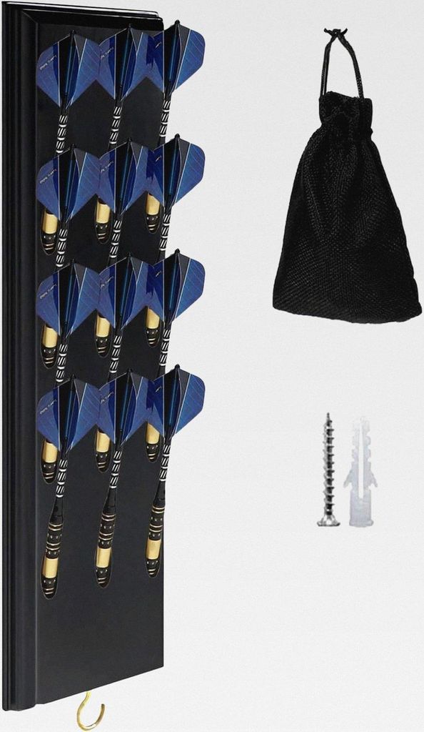 Darts Halterung und Aufbewahrung - Platzsparender Präsentationsständer aus Holz,12 Weiche Spitzen Dart Organizer Haltevorrichtung | Für Organisa...