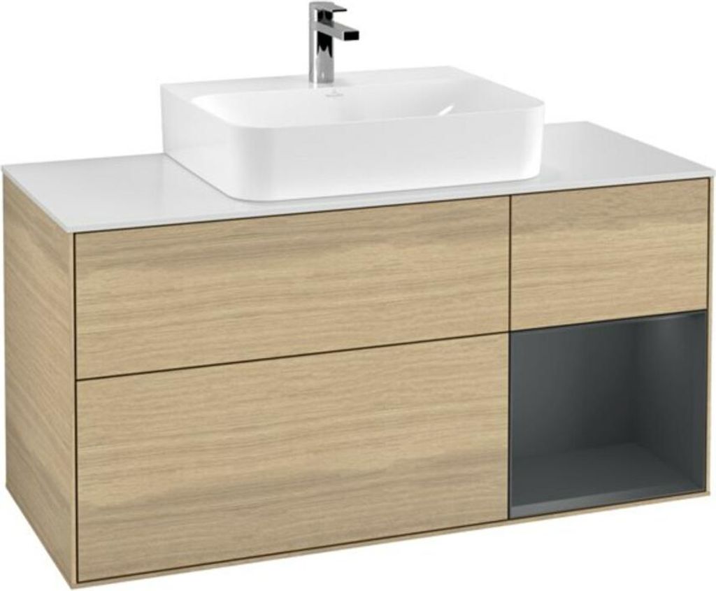 V&B Waschtischunterschrank Finion 120cm, Pl w m, Rg r md bl. m Lac, Oa ven