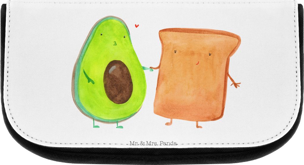 Mr. & Mrs. Panda Kulturbeutel Avocado Toast - Weiß - Geschenk, Veggie, Liebe, Hochzeit, Hochzeitsgeschenk, kulturtäschchen, Make-up Täschchen, L...