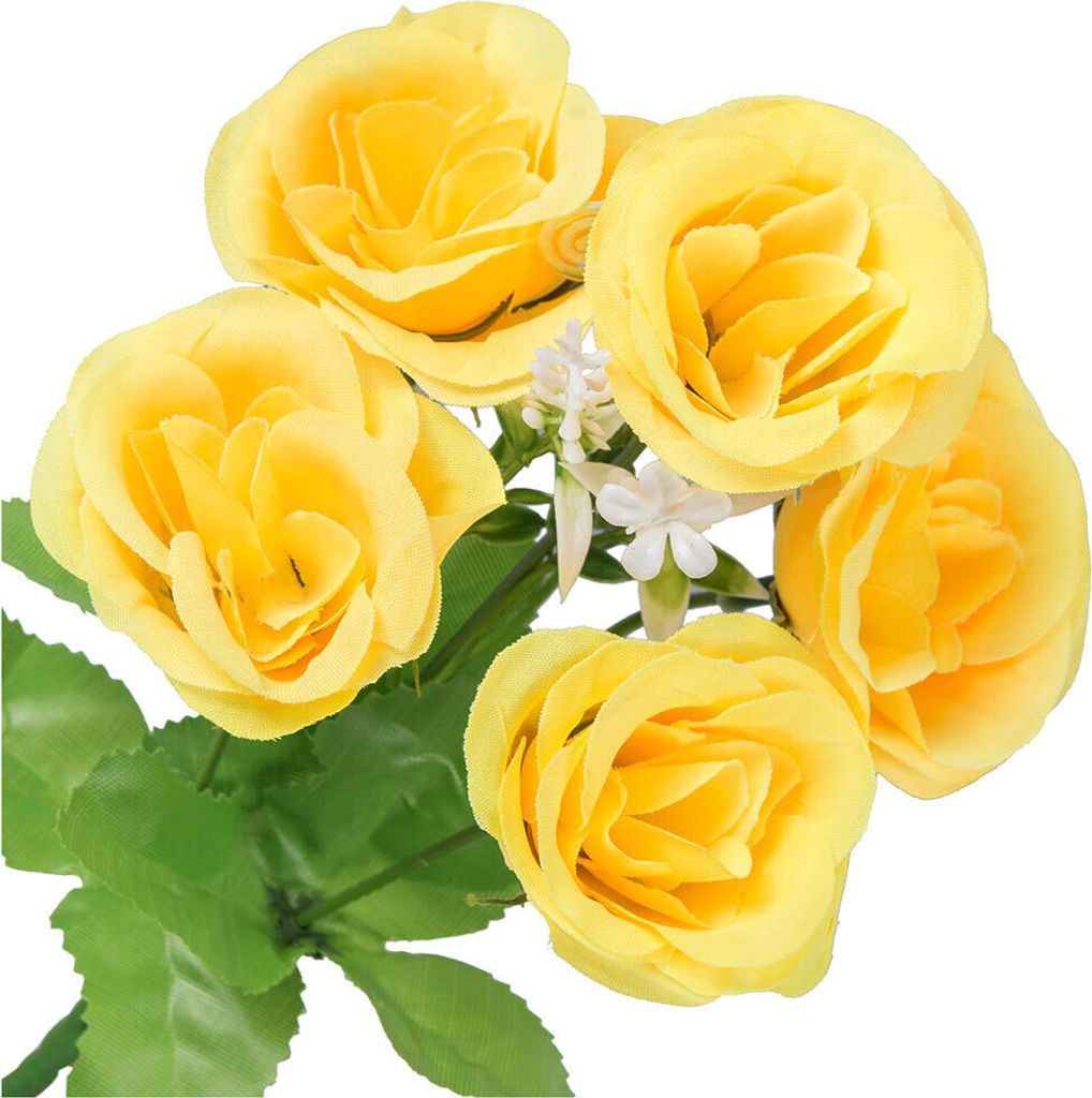 Dekolo Künstliche Blumensträuße Deko Dekoration Zierpflanze Pfingstrosen Gelb