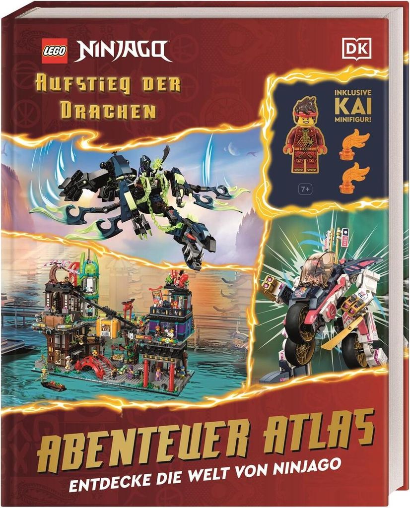 LEGO NINJAGO Aufstieg der Drachen Abenteuer Atlas: Entdecke die Welt von Ninjago. Inklusive Kai Minifigur! Für Kinder ab 6 Jahren