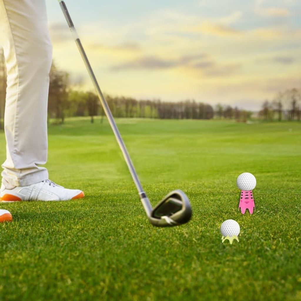 Golftees aus Kunststoff - 27 Stück - tragbare Trainingsmatte für drinnen und draußen - Golfmatte für Wintergras - Driving Range - 2 Größen