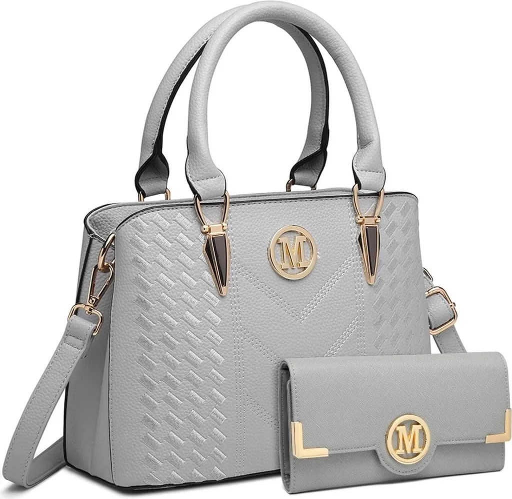 Grand Sac à main de Ville Gris Clair pour Femme Actuelle Travail et Sorties