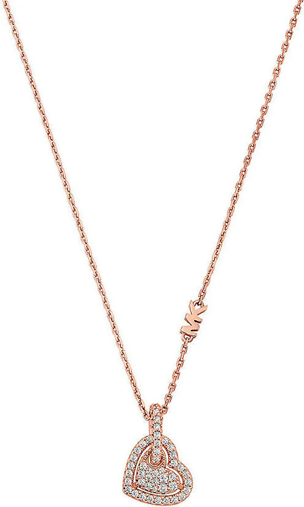 Michael Kors MKC1747CZ791 Collana donna cuore argento 925 rosa 43 cm