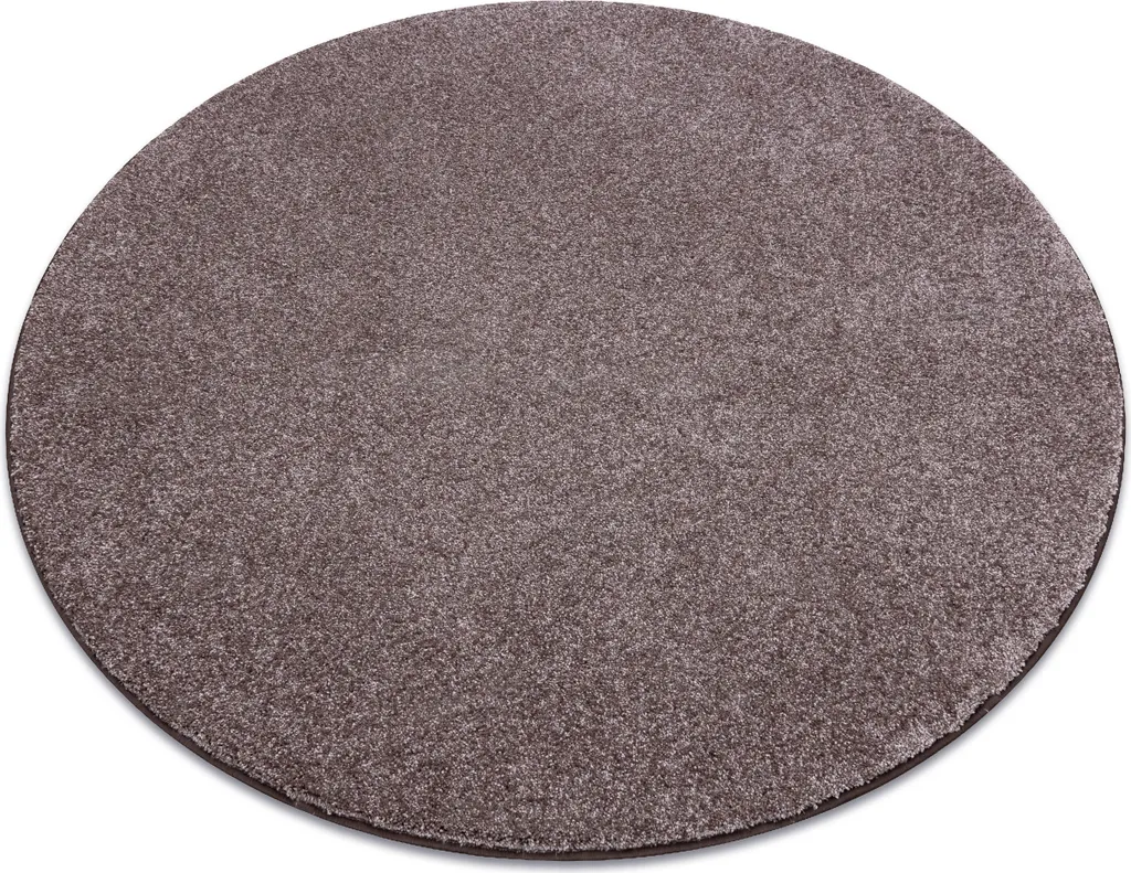 Tapis rond SAN MIGUEL marron 41 - Tapis de salon uni cercle 100 cm