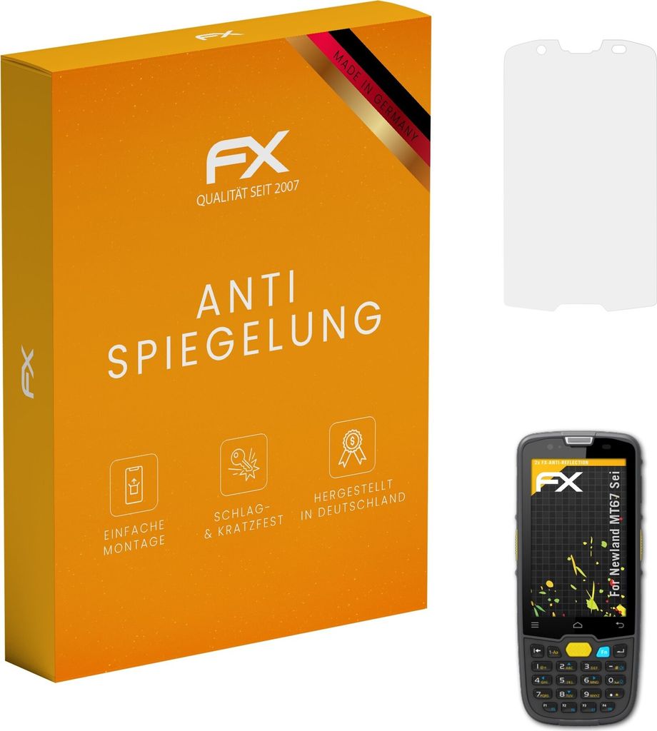 atFoliX FX-Antireflex 2x Schutzfolie kompatibel mit Newland MT67 Sei Displayfolie