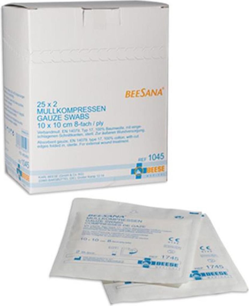 Beese Medical sterile Mullkompressen 8- lagig 25 x 2 Stück Produktbild 