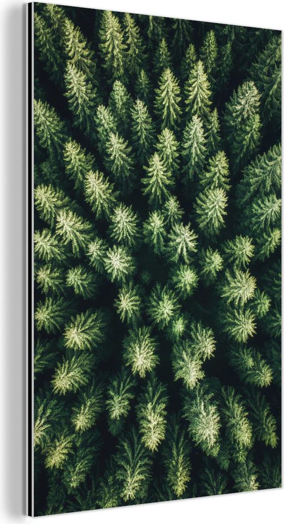MuchoWow Wanddekoration Metall Metallbild Wandkunst 100x150 cm Bäume - Nadelwälder - Struktur MuchoWow Aluminium Gemälde - Bild