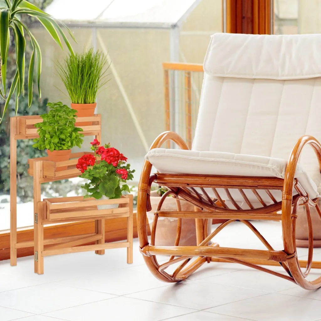 Échelle à fleurs réglable pour balcon et terrasse - Support vertical - 3