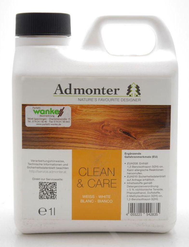 Admonter Clean & Care Weiß für weiße und helle Böden 1 L Produktbild 