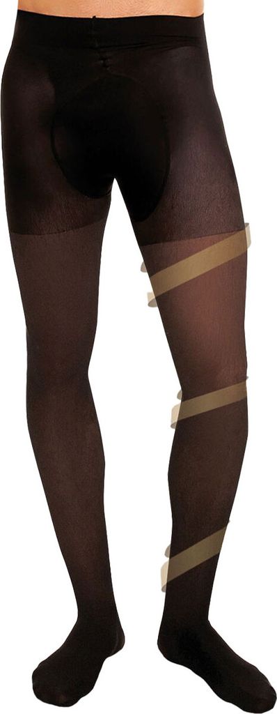 Blickdichte Herren-Stützstrumpfhose Support 70 DEN schwarz-60-62 (4XL)(8)