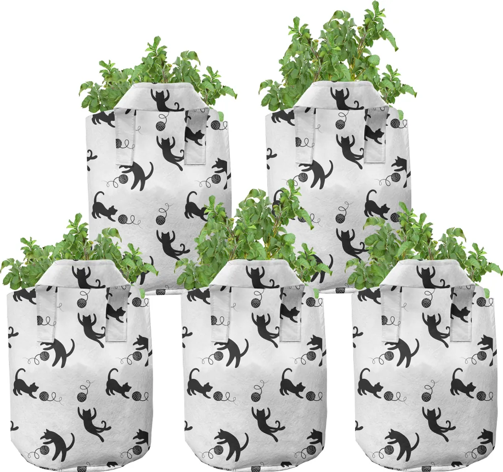 ABAKUHAUS Pots d'élevage pour chats 7 gallons Lot de 5 Motifs Pelotes