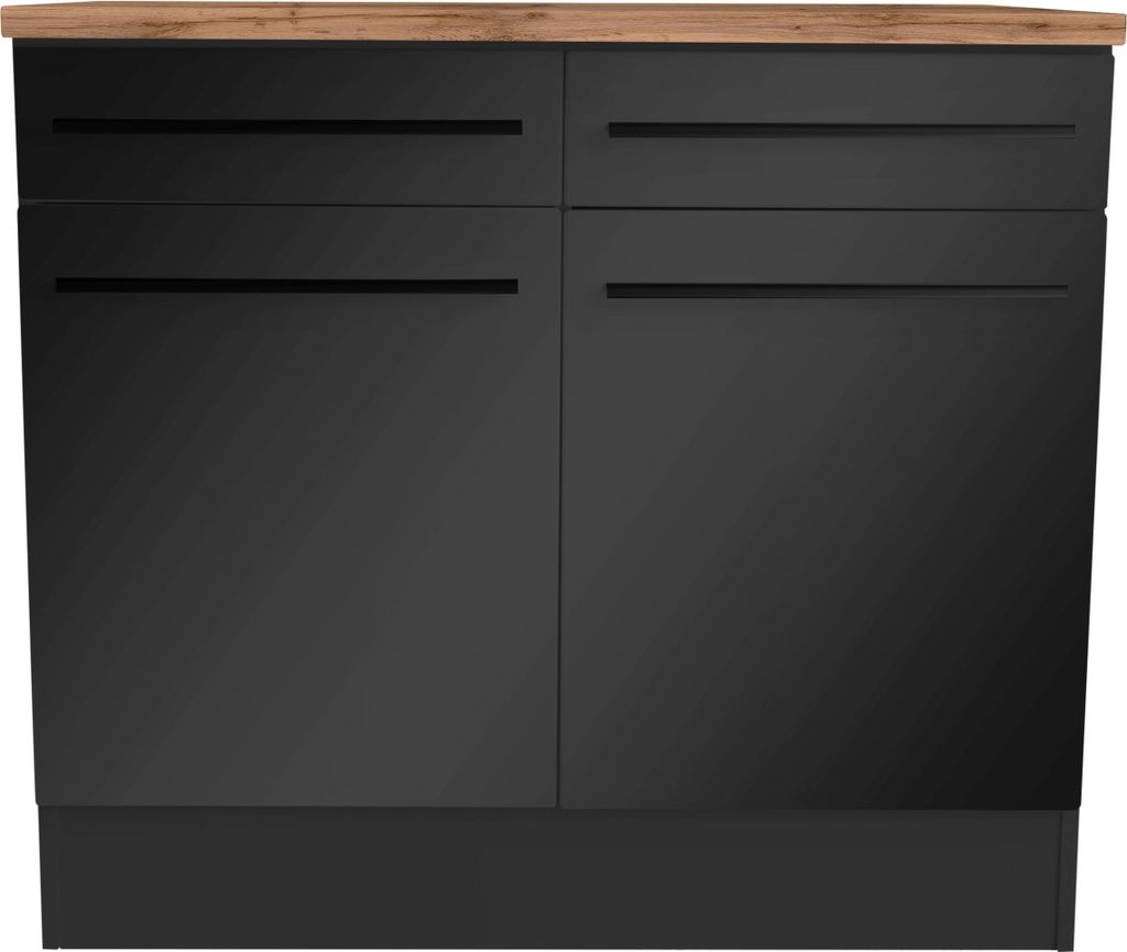 Yourkitchen JAZZ Unterschrank, Schwarz, 100x90x60 cm, Produktbild 