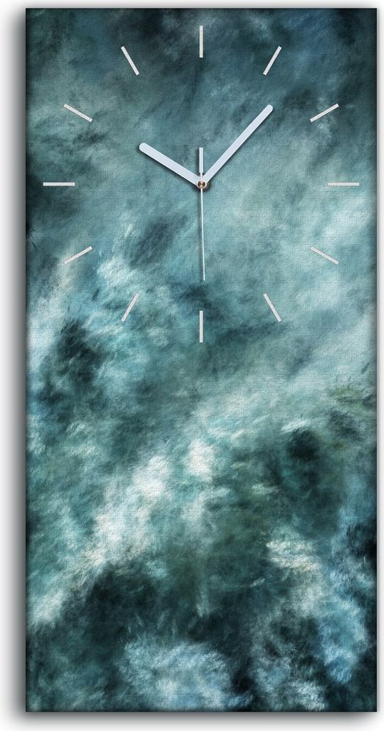 Dekor Leinwand Uhr Wandbilder 30x60 Abstrakte surreale graue Wolken Bürste - weiße Hände