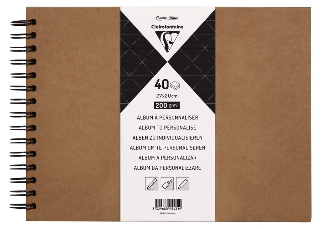 Album de scrapbooking 27 x 20 cm, marron, 40 feuilles de Image du produit 