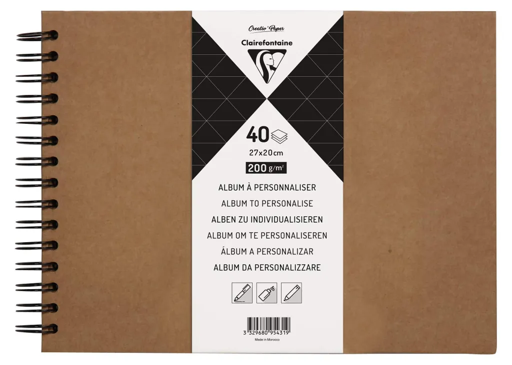 Livre de souvenirs scrapbooking 27 x 20 cm pour cadeaux DIY marron