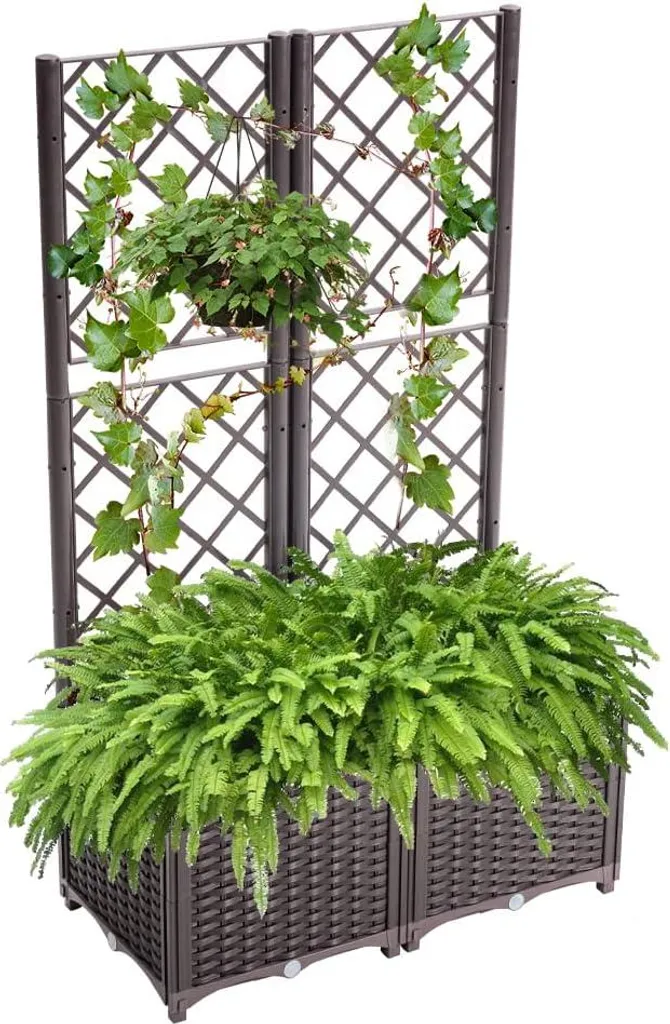 Jardinière avec treillis 80 x 40 x 136 cm marron pour votre extérieur