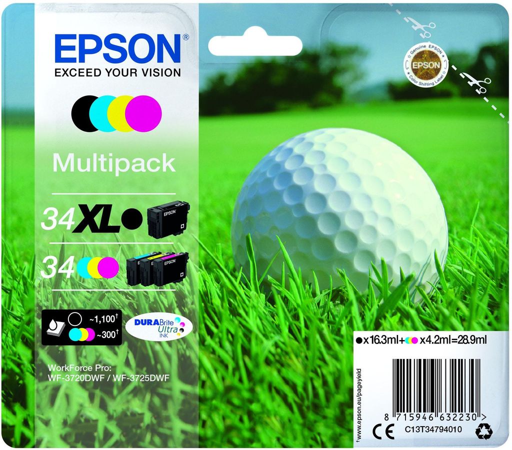 Epson 34 Multipack - 4er-Pack - Schwarz, Gelb, Cyan, Produktbild 