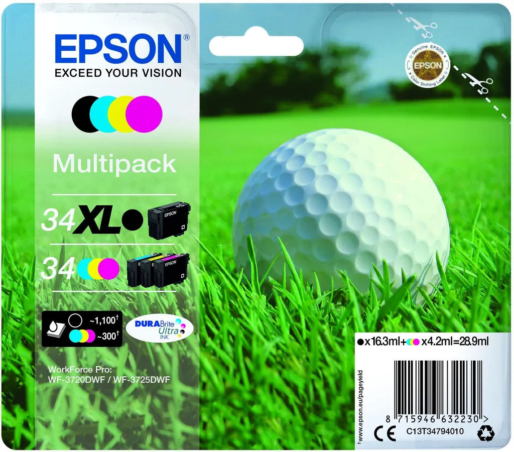 Évitez les Bavures avec le Multipack Epson 34 XL T3479 d'Encre Originale