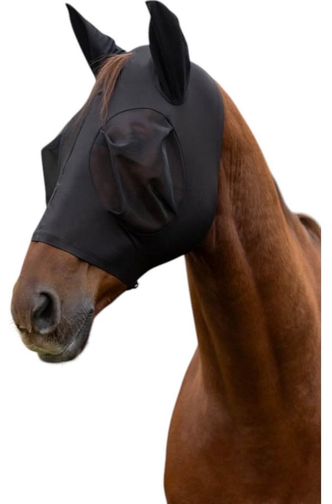 Covalliero Fliegenmaske FinoStretch Zipper Fliegenschutzmaske Schwarz Pony