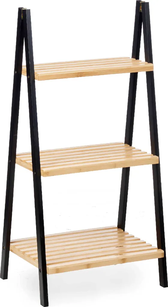 Étagère salle de bain bois et noir mat 40,3 cm design contemporain