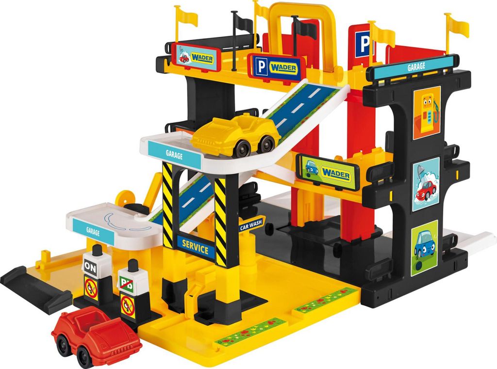 Garage de stationnement avec voitures, ascenseur et Image du produit 