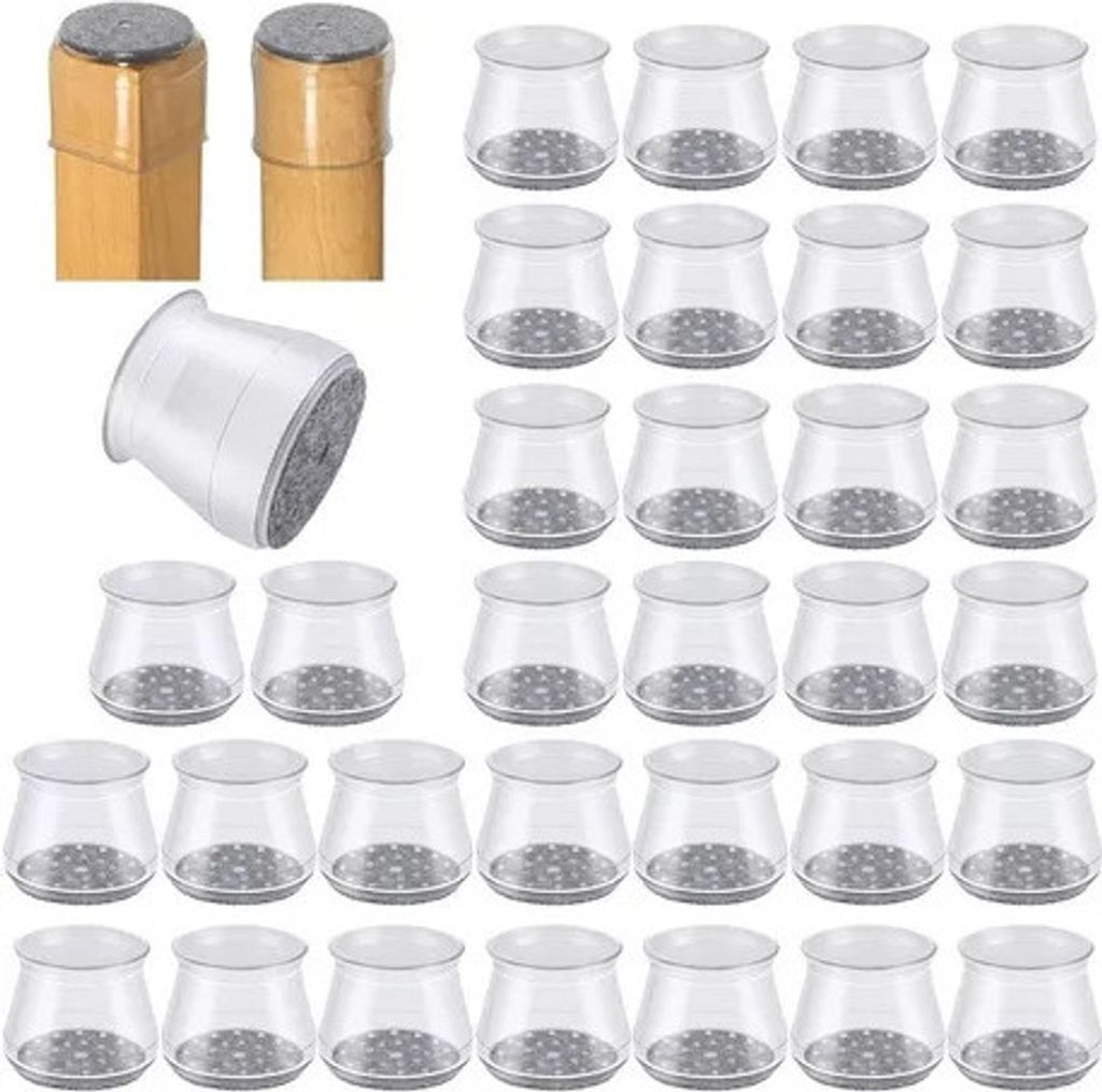 32 Stück Silikon-Stuhlbein-Bodenschoner Stuhlbeinschoner für Hartholzböden verdicken Gummi-Stuhlfußkappen-Abdeckungen Pads schützen Möbel Holz,