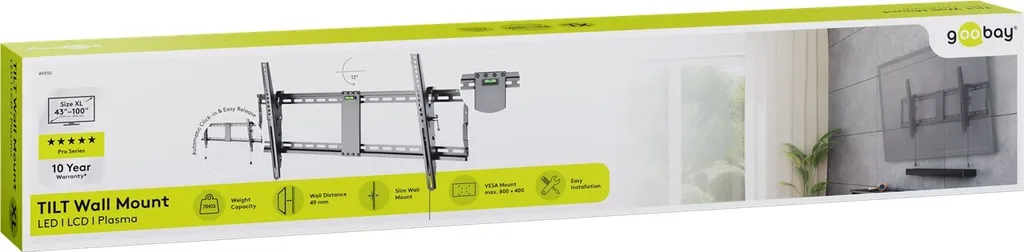 Support Mural TV XL Anti-Reflet : Solution pour Grands Écrans Noir Mat