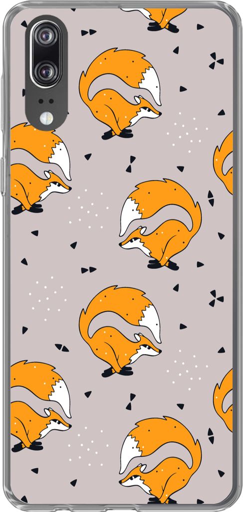 MuchoWow Handyhülle Schutzhülle Hülle für Telefoonhoesje Huawei P20 Mädchen - Fuchs - Tiere - Muster - Mädchen - Kinder - Kinder Silikon So...