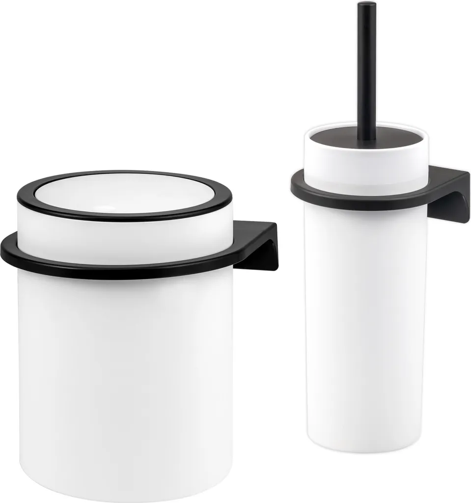Set de Salle de Bain Mural SAVONA Softtouch Blanc Design Rond 2 pcs