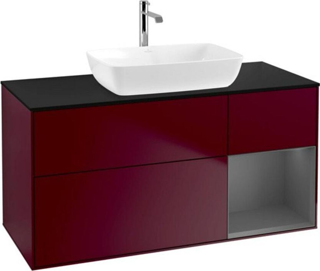 V&B Waschtischunterschrank Finion 120cm, Pl b m, Reg Anthrac. m Lac, Peo m
