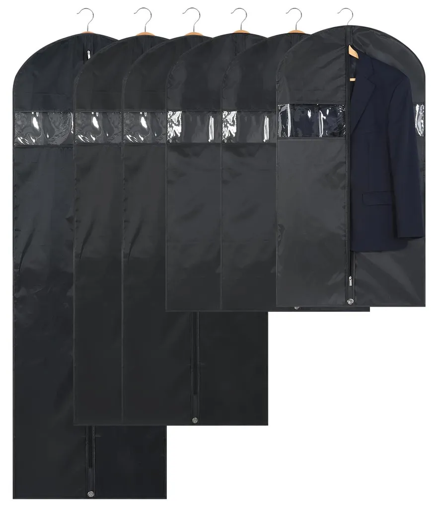 Lot de 6 Housses à Vêtements Longues en Tissu Oxford avec Fermeture