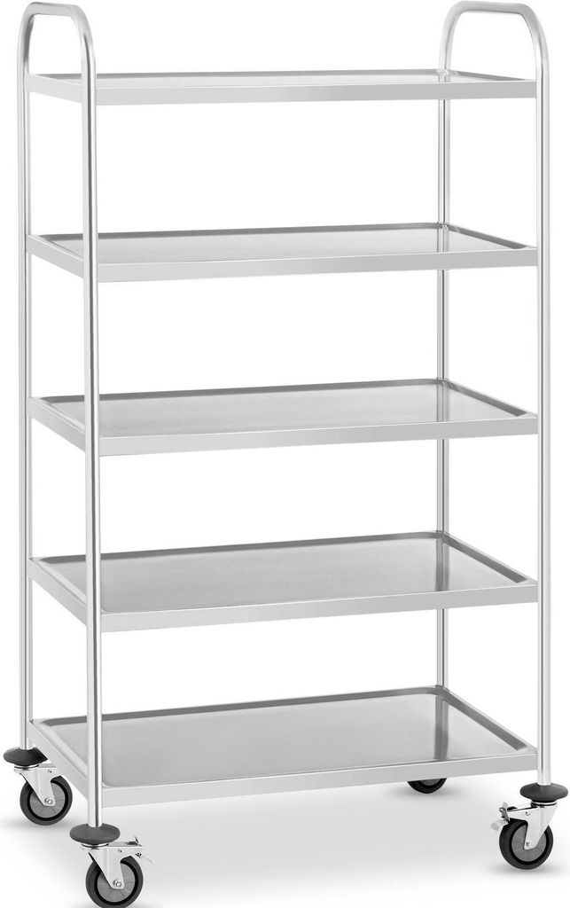 Expondo Royal Catering Servierwagen - Edelstahl - 5 Borde - Ablagen: 82 x 50 cm - 300 kg -