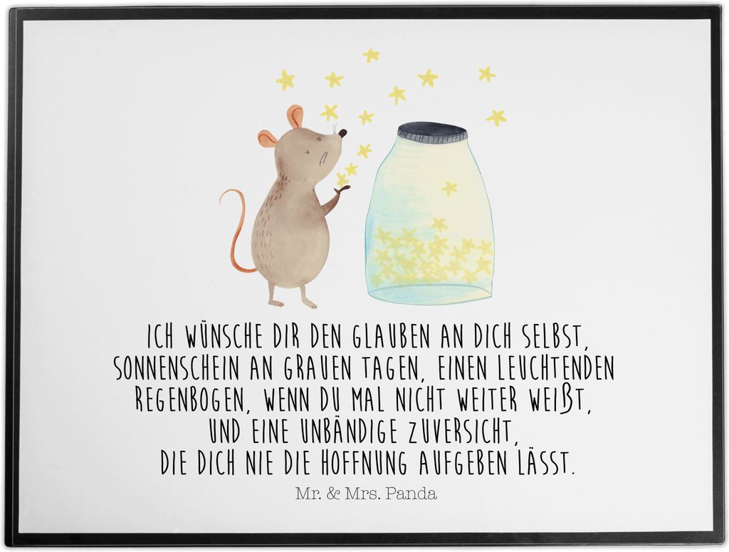 Mr. & Mrs. Panda Tischunterlage Maus Sterne - Weiß - Geschenk, Schreibunterlage, schreibtischunterlagen, tischauflage, Geburtstag, Hoffnung, Gute ...