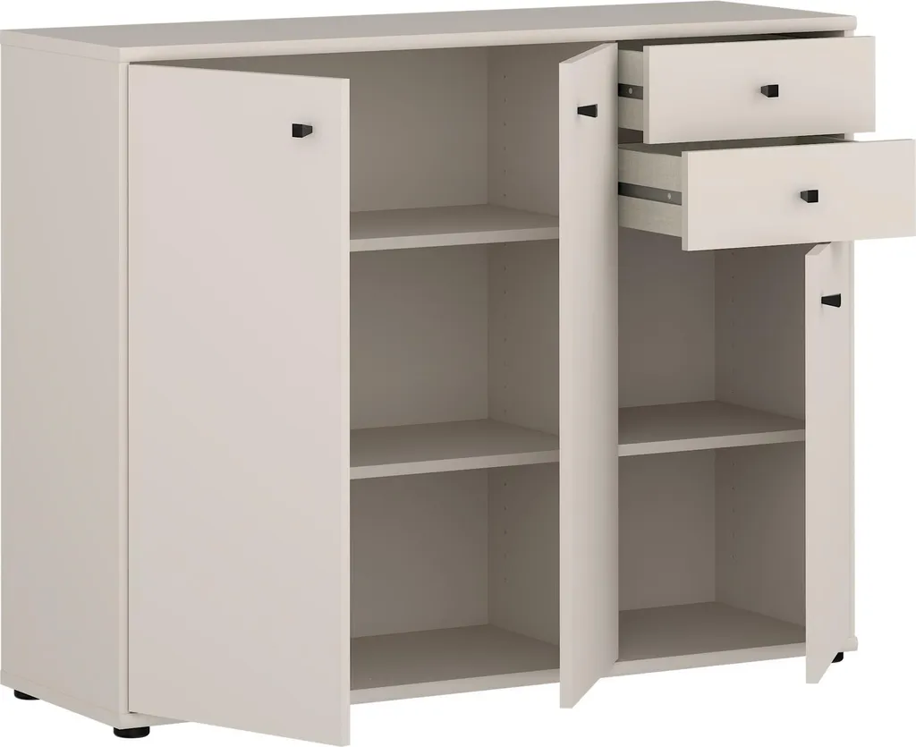Buffet bas TEMPRA2 finition sable 109x85cm - Structure mince gain de place - 5