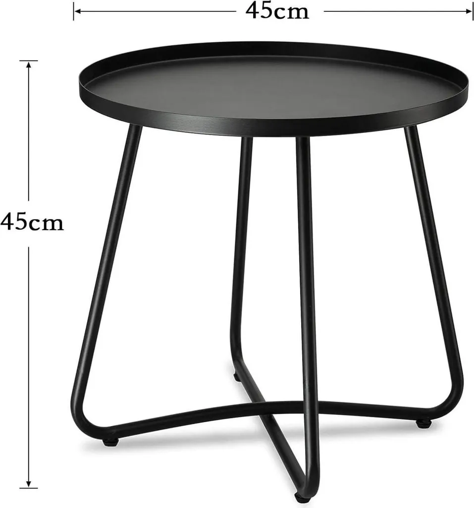 Table d'appoint outdoor en acier noir résistant aux intempéries L40 - 3