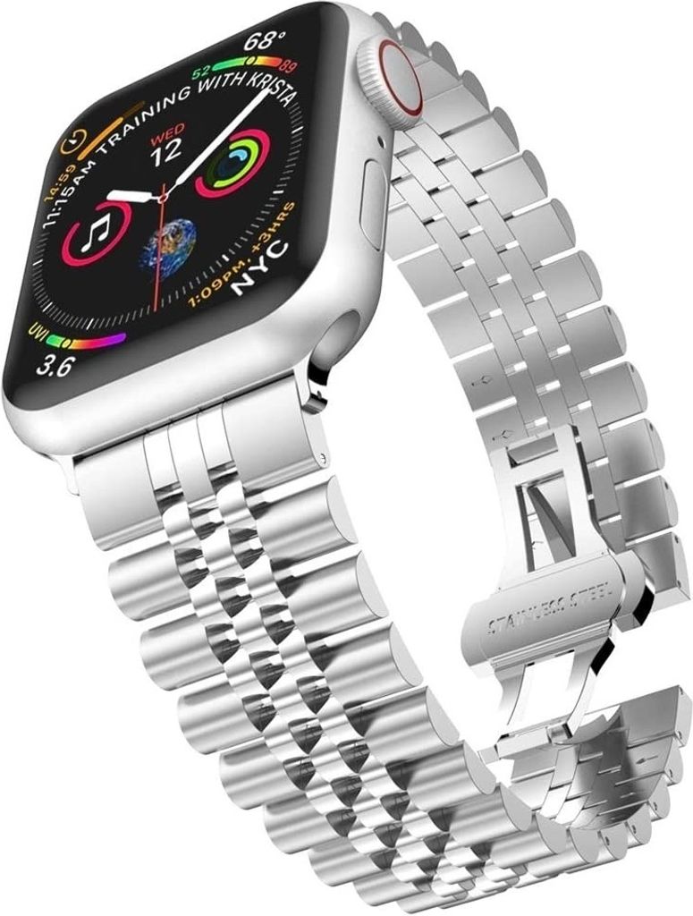 Strap-It Apple Watch Ultra Jubilee Stahlarmband (Silber) Produktbild 